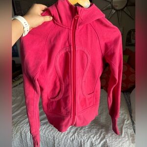 lululemon hot pink scuba hoodie sweatshirt